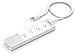 SHARKK Aluminum Surge Protector 4 Port USB Outlet Extender Power Strip for Home Office Power Strips with 4 USB Smart Rapid Charger Charge Ports and 5 Foot Cord