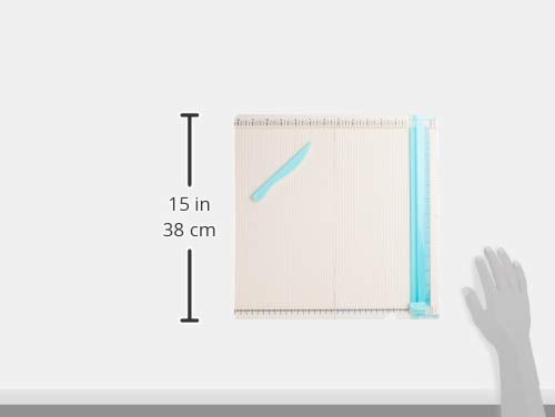 We R Memory Keepers Trim and Score Board, Includes 12x12 Inch Board and One Scoring Tool, Uses V3 Side Blade, Cuts Large Scrapbook Pages, Sturdy Locking, Precise Blades, With Storage Compartment