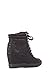 Top Moda Eric-9 Women's High Top Lace Up Fashion Sneaker Wedge - Black Nubuck PU