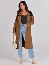 ANRABESS Womens Long Open Front Sweater Coats Lapel