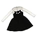 MonkeyJack Trendy Cat Face Frock Skirt Dress w/ Lace Sleeve for 1/3 BJD SD MSD DOD AS DZ Clothes Dress Up Black