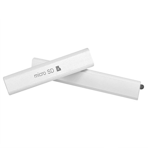 Genko Micro SD USB Charging Slot Port Dust Plug Block Sets Cover For Sony Xperia Z2 L50W D6502 D6503-White