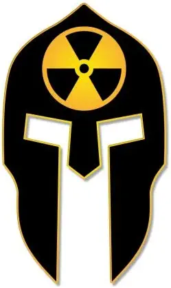 GT Graphics Spartan Helmet Nuclear Circle Radiation - Vinyl Sticker Waterproof Decal