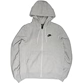 Nike Women's NSW Fleece Hoodie Full Zip Varsity, Birch Heather/White/Black, Large