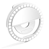 Selfie Ring Light, XINBAOHONG Rechargeable Portable Clip-on Selfie Fill Light with 36 LED for Smart Phone Photography, Camera Video, Girl Makes up (White, 36LED)