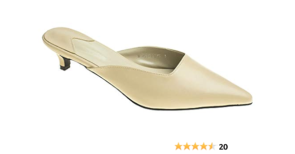 pointed toe kitten heel mules