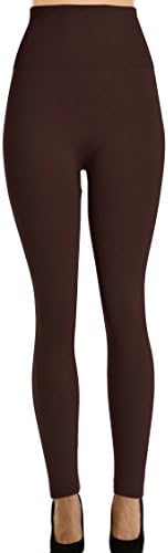 Klusive Fashion Wear Womens Premium Stretch Nylon Seamless Legging, Coffee ,One Size