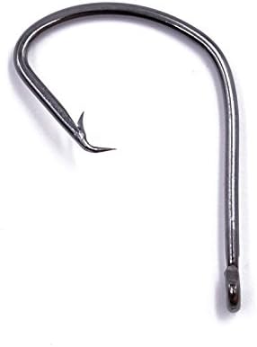 PHECDA PROFLY 100PCS 7381 Barbed Fishing Hooks Set Regular Offset Sport Circle Hooks with Straight Eye High Carbon Steel