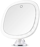 Miusco 7X Magnifying Lighted Mirror, 9 inch, Suction Mount