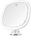 Miusco 7X Magnifying Lighted Mirror, 9 inch, Suction Mount