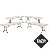 Lifetime 42984 Folding Utility Table, 8 Feet, Almond, Pack of 4