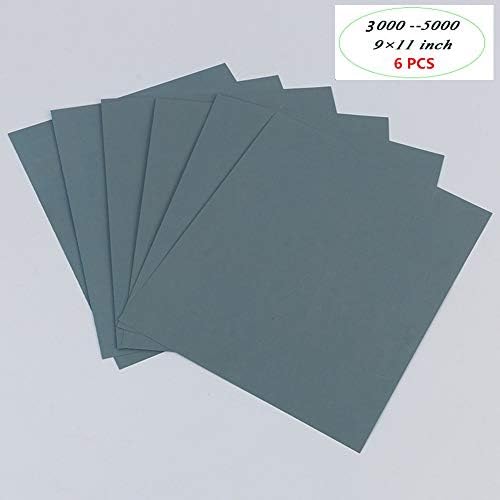 High Precision Sandpaper 3000-5000#, Wet and Dry/Oil-Proof/Jewelry and Jade Finishing/Automotive Polishing/Wood Furniture Finishing/Crafts Finishing(9 x 11 inch) (B)