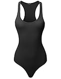 Made by Emma Classic Solid Sleeveless Scoop Neck Bodysuit Black S
