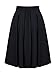 PERSUN Women's Basic Flared High Waist Midi Skater Skirt,White,M