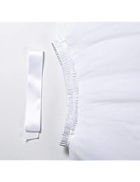 Minyue falda de tul para dama, línea A, longitud hasta la rodilla, tutú, 6 capas, plisada