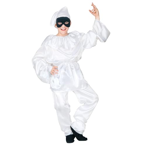 W WIDMANN MILANO Party Fashion - Costume Pulcinella pour enfant, costume blanc traditionnel pour le théâtre, carnaval