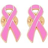 ZYHARUKO Official Breast Cancers Awareness Lapel Pins Pink Ribbon Pins Hope Ribbon Lapel Pin For Charity Recognition Public Event