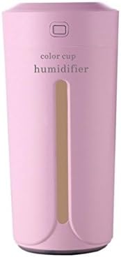 230ml Mini Portable Cool Mist Cup Humidifier, USB Ultrasonic Air Humidifier Purifier for Office Desk Bedroom Home Babies Kids Car, with 7 Colors LED Night Light and Filter - Pink