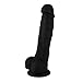 Naughty Realistic Silicone Dildo with Suction Cup, Adult Sex Toy, Beginner, Black, 6.5