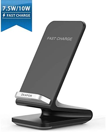 Fast Wireless Charger, ZKAPOR Qi Certified 10W Fast Wireless Charging Stand for Samsung Galaxy S9/ S9 Plus/ S8/ S8 Plus/ S7/ Note9/ Note8, Standard Charger Compatible with Phone Xr/Xs/Xs Max/X/ 8