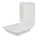 Houseables Takeout Containers, to Go Box, Restaurant Take Out Food Container, 100 Pack, White, 8x8 Inch, 100% Disposable, Clamshell, Biodegradable Boxes, Microwavable Supplies, Eco Friendly