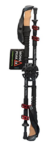 Mons Peak IX Tiger Paw 7075 Trekking Poles, Black, Adjustable Height - Thumbnail 6