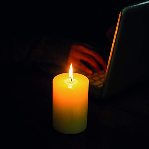 Simply Soson 3 x 3 Inch White Unscented Pillar Candle Bulk Set - Dripless, Scent Free Paraffin Wax Candle Pillars - Medium Size Wedding or Home No Drip Candles - 3 Pack