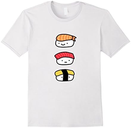 Mens Sushi Trio! - Shrimp Tuna Egg Japanese Food Graphic T-Shirt Medium White