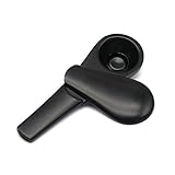 Zinc Alloy Pipe Scoop-Shape Larger Bowl Pipe for Herbs with Gift Box (Black)
