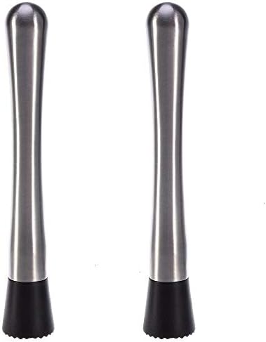 Muddler, 2 Pack Muddler Bar Tool Set Stainless Steel Bartender Tool Cocktail Muddlers Muddle & Mix Home Kitchen Gadget