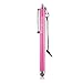 Wisdompro Stylus, 4.8 Inch Universal Microfiber Mesh Tip Stylus Pen with 2pcs Replacement Tips and Tether for Touch Screen Devices - Hot Pink