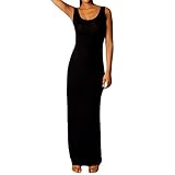 FOUNDO Womens Sleeveless Solid Vest Tank Long Maxi Dresses