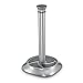 Polder Deluxe Single Tear Paper Towel Holder – Sturdy, One-Handed Tear, Fits Standard or Jumbo-Sized Rolls – ¼ Turn Cap Removal for Easy Roll Replenishment, Stable Wide Base, Brushed Stainless Steel