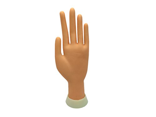 Beauticom Practice Flexible Manicure Mannequin Hand Nail Display with Soft Fingers (Base Stand Model)