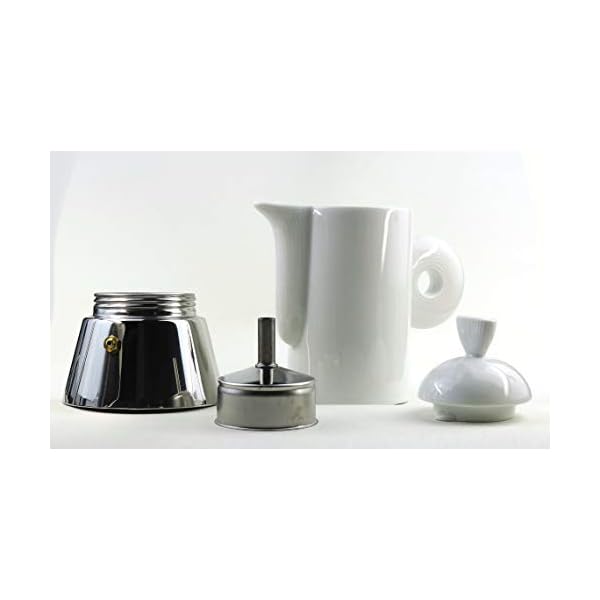 Moka Consorten Italienischer Espressokocher »Darling« aus Edelstahl, weißem Porzellan & Alu-Trichter (105 ml) / Made in… – Bild 6