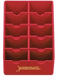 BarberMate Blade Rack Storage Tray - Holds 10 Clipper Blades (Red)