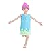 CosplayDiy Girl's Dress for Princess Trolls Cosplay Blue Dress Age 2+ (2T)