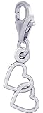 Rembrandt Charms, 2 Hearts with Clasp.925 Sterling