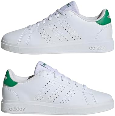 Mixte Enfant Advantage Base 2.0 Junior Shoes, Cloud White/Cloud White/Green, 36 2/3 EU