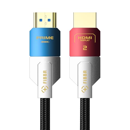 FIBBR 8K Fiber Optic HDMI 2.1 Cable 3M, 48Gbps High-Speed HDMI Cable Support 8K@60Hz, 4K@120Hz/144Hz, HDR10+, eARC, Dolby Vision RTX 3090 for Blu-Ray, PC, Laptop, TV, Projector, PS5/4, and More — image 1