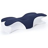 Pampkin Memory Foam Cervical Neck Pillow for Sleeping | Ergonomic Spinal Alignment Support Pillow for Neck, Back & Shoulder Pain Relief | Contoured Butterfly Design for Side, Back, Stomach Sleepers