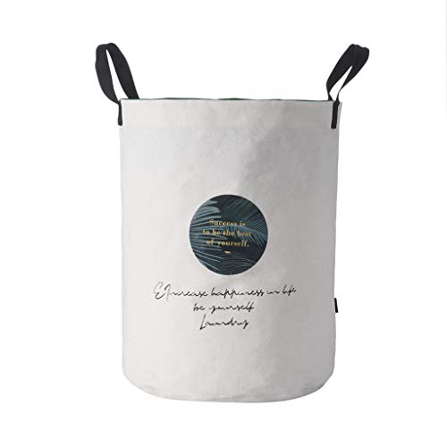 Laundry Baskets for Kids,Canvas Laundry Hamper,Clothes Basket Cotton Waterproof Washing Bag Foldable Storage (Round:34 x 34 x 46cm)