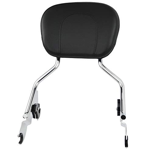Detachable Chrome Passenger Backrest Sissy Bar w/Pad & 4-Point Docking Kit & Stealth Luggage Rack For 2014-2019 Harley Davidson Touring Electra Glide Road Glide Road King Street Glide - Thumbnail 2