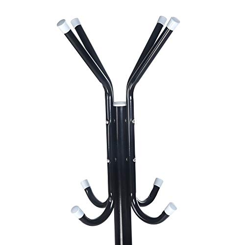 Three-legged Assembled Coat Rackï¼ŒBuybuybuy Standing Entryway Coat Rack Coat Tree Hat Hanger Holder 12 Hooks for Jacket Umbrella Tree Stand with Base Metal