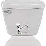Bathroom Toilet Sticker Decal - Stick Figure Fishing - Funny Fun Home Decor