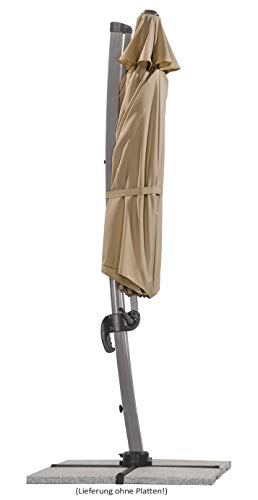 Schneider Sonnenschirm Rhodos Rondo, sand, 350 cm rund, 792-16, Gestell Aluminium, Bespannung Polyester, 22.4 kg – Bild 5
