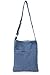 HOXIS Portable Travel Two Pocket Soft Denim Cross Body Womens Shoulder Bag Pouch (Blue)