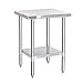 DuraSteel 30x18 Small Stainless Steel Table - NSF Commercial Kitchen Island Food Prep Worktable - Metal Side Mixer Stand with Under Shelf - For Laundry Room, Kitchen, Outdoor Grill, Tiny Spaces