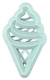 Itzy Ritzy Silicone Baby Teether – BPA-Free Infant Teether with Easy-to-Hold Design and Textured Back Side to Massage and Soothe Sore, Swollen Gums, Ice Cream