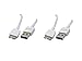 2 Pack Samsung Micro-USB 3.0 Data Cable for Galaxy S5 and Note 3 N9000 - Non-Retail Packaging - White